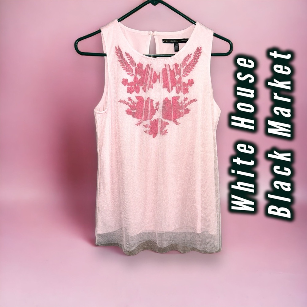 White House Black Market Pink Layered Blouse NWT
